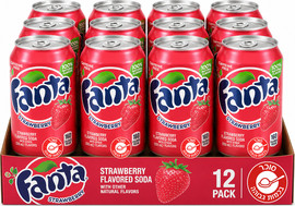 פאנטה Fanta משקה מוגז פנטה בטעם תות מארז 12 פחיות