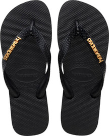 HAVAIANAS כפכפי טופ לוגו מטאליק שחור - LOGO METAL BLACK