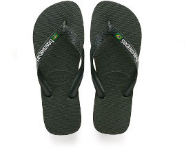 Havaianas כפכפי הוויאנס - ברזיל לוגו ירוק זית