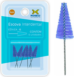 Morelli מברשות לניקוי אינטרדנטלי בין השיניים ומילוי, קונוס Morelli Interdental Brush Refils Conical 6