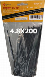Brightcom חבקים 100 יחידות BT4.8x200mm צבע שחור