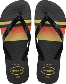 HAVAIANAS כפכפי טופ בייסיק שחור צהוב - TOP BASIC BLACK