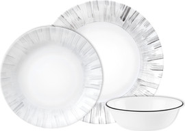 Corelle סט צלחות קורל 18 חלקים ל 6 סועדים דגם Arica  תוצרת קורנינג ארה"ב – הצלחות הדקות והחזקות בעולם!