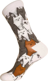My Socks גרביים מעוצבים חתולי השכונה לבן