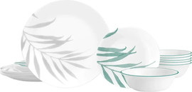 Corelle סט צלחות קורל 18 חלקים ל 6 סועדים דגם Solar Print תוצרת קורנינג ארה"ב – הצלחות הדקות והחזקות בעולם!