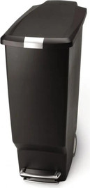 SimpleHuman פח דוושה צר בצבע שחור 40 ליטר דגם Cw1361 סימפלהיומן ארה"ב
