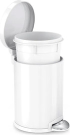 SimpleHuman פח דוושה עגול לבן 4.5 ליטר דגם cw1853cb  סימפלהיומן ארה"ב