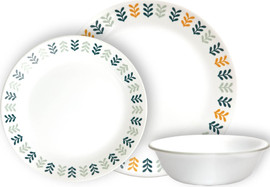 Corelle סט צלחות קורל 12 חלקים ל 4 סועדים  של קורנינג דגם Anders תוצרת ארה"ב