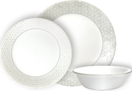 Corelle סט צלחות קורל 18 חלקים ל 6 סועדים  של קורנינג דגם AKnox תוצרת ארה"ב