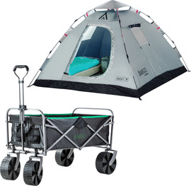 Go Nature אוהל 4 פתיחה מהירה + עגלת שטח גלגל רחב Wide Glide Amigo  מבית GoNature