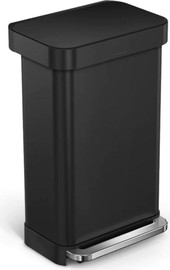 SimpleHuman פח דוושה רחבה 45 ליטר שחור מאט דגם Cw2092  סימפלהיומן SIMPLEHUMAN ארה"ב
