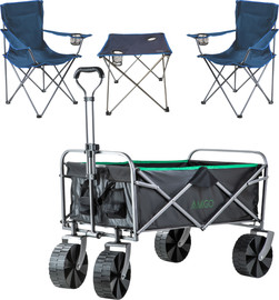 Go Nature עגלת שטח גלגל רחב Wide Glide Amigo + סט קמפינג מתקפל מבית GO NATURE