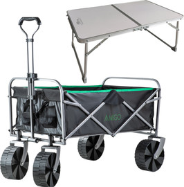 Go Nature עגלת שטח גלגל רחב Wide Glide Amigo + שולחן מיני מתקפל מבית GO NATURE