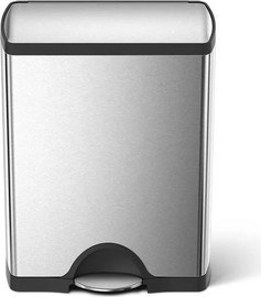 SimpleHuman פח דוושה מיחזור  נירוסטה 46 ליטר דגם  cw1830  סימפלהיומן ארה"ב