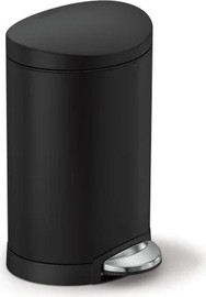 SimpleHuman פח דוושה חצי עגול  6 ליטר שחור דגם Cw2097  סימפלהיומן  ארה"ב