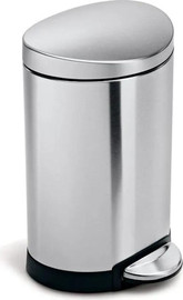 SimpleHuman פח דוושה חצי עגול נירוסטה 6 ליטר דגם cw1834cb  סימפלהיומן ארה"ב