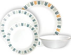 Corelle סט צלחות קורל 48 חלקים ל 12 סועדים  של קורנינג דגם Anders תוצרת ארה"ב