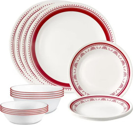Corelle סט צלחות קורל 16 חלקים ל 4 סועדים דגם Sadie תוצרת קורנינג ארה"ב – הצלחות הדקות והחזקות בעולם!
