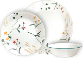 Corelle סט צלחות קורל 36 חלקים ל 12 סועדים  של קורנינג דגם Wildflower Scatter  תוצרת ארה"ב