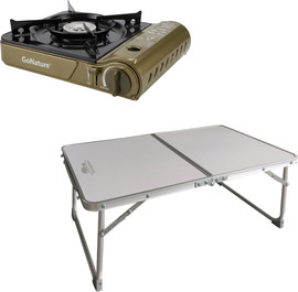 Go Nature שולחן מתקפל Mini Table וכירת גז לקמפינג ולחוף הים