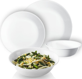 Corelle סט צלחות קורל 18 חלקים ל6 סועדים דגם Winter Frost + קערת הגשה 1 ליטר מתנה קורנינג ארה"ב