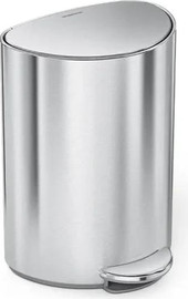 SimpleHuman פח דוושה  חצי עגול  6 ליטר נירוסטה מאט דגם Cw2106  סימפלהיומן ארה"ב