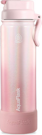 AQUAFLASK בקבוק שתייה תרמי Strawberry Cream קרם תות ורוד עדין CANDY FLOSS FLIP SIP נפח 650 מייל.