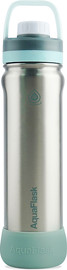 AQUAFLASK בקבוק ספורט תרמי Gleam גלם נירוסטה עם טורקיז NEW REGULAR Colorwave S2 נפח 650 מ״ל