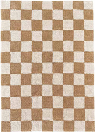 PONPONI שטיח לחדר ילדים מלבני משבצות חום - CHESS brown