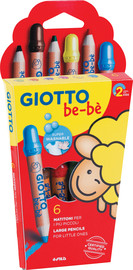 GIOTTO סט עפרונות שעווה ענק 6 יח' (6סט) BeBe