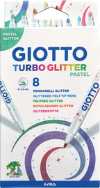 GIOTTO ג'יאוטו טושי נצנצים פסטל 8 יח (10חב' בסטנד)