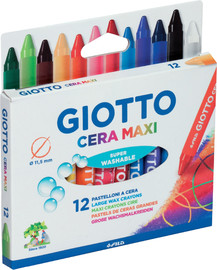 GIOTTO צבעי שעווה 12 גוונים (עבים)