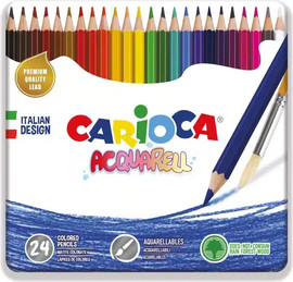 Carioca עפרונות צבעוניים 24 יח אקוורל / צבעי מים CARIOCA