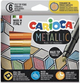 Carioca טושים מטאליים עבים מארז 6 יח CARIOCA