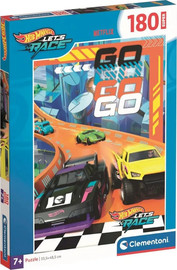 Clementoni פאזל הוט ווילס מירוץ! מקסי 180 חלקים | Maxi Super Color Hot Wheels Netflix Lets Race 180 Pieces Jigsaw Puzzle