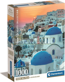 Clementoni פאזל 1000 חל סנטוריני יוון | Clementoni