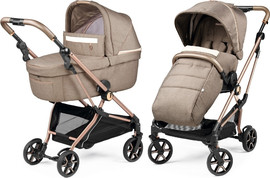 Peg Perego עגלת תינוק כולל אמבטיה וטיולון עם קיפול קומפקטי ואמבטיה מרווחת דגם Vivace צבע עגלת Vivac mon-amoure