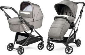Peg Perego עגלת תינוק כולל אמבטיה וטיולון עם קיפול קומפקטי ואמבטיה מרווחת דגם Vivace צבע עגלת Vivac city-grey