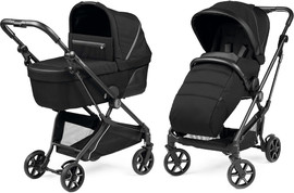 Peg Perego עגלת תינוק כולל אמבטיה וטיולון עם קיפול קומפקטי ואמבטיה מרווחת דגם Vivace צבע עגלת Vivac licorice