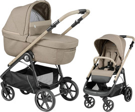 Peg Perego עגלת תינוק כולל אמבטיה וטיולון דגם Veloce צבע עגלת פג sand