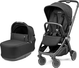 Peg Perego עגלת תינוק סופר קלילה עם סל מתקפל דגם City Loop צבע treu-black
