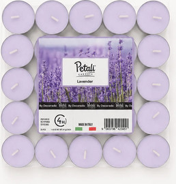 PETALI CANDLES נרות טי לייט 25 יח' לבנדר