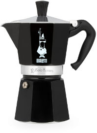 Bialetti מקינטה אלומיניום מדגם מוקה אקספרס צבע שחור 6 כוסות