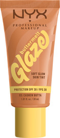 NYX BUTTERMELT GLAZE מייק אפ טינט עד 24 שעות של לחות וגלואו לפנים - CASHEW BUTTA 03