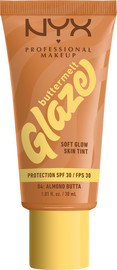NYX BUTTERMELT GLAZE מייק אפ טינט עד 24 שעות של לחות וגלואו לפנים - ALMOND BUTTA 04