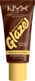 NYX BUTTERMELT GLAZE מייק אפ טינט עד 24 שעות של לחות וגלואו לפנים - HAZELNUT BUTTA 09