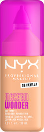 NYX PROFESSIONAL MAKEUP MAKE EM WONDER מייק אפ לגימור מאט טבעי ועמידות עוצמתית עד 24 שעות - VANILLA 08