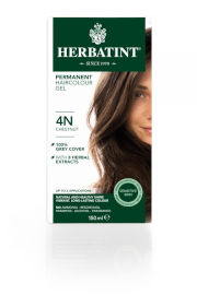 Herbatint צבע שיער קבוע עם תמציות צמחים אורגניות גוון חום ערמוני N4