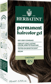 Herbatint צבע שיער קבוע עם תמציות צמחים אורגניות גוון חום ערמוני N4
