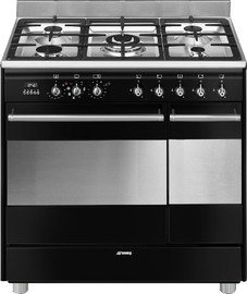 Smeg תנור דו תאי משולב כיריים 90 ס''מ מבית SMEG סמאג דגם SCB92